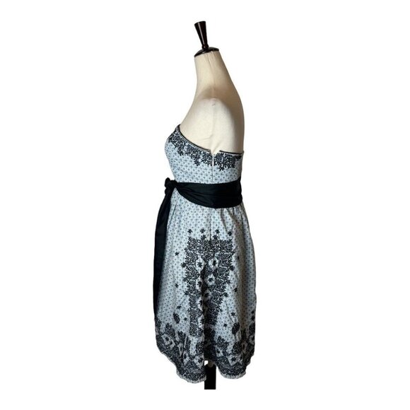 Anthropologie Moulinette Soeurs Dress Women 2 Blue Embroidered Strapless Elysian - Picture 6 of 12